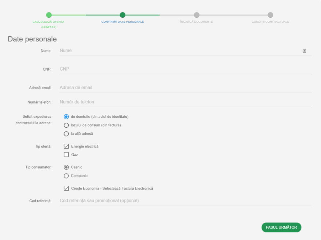 Formular date personale