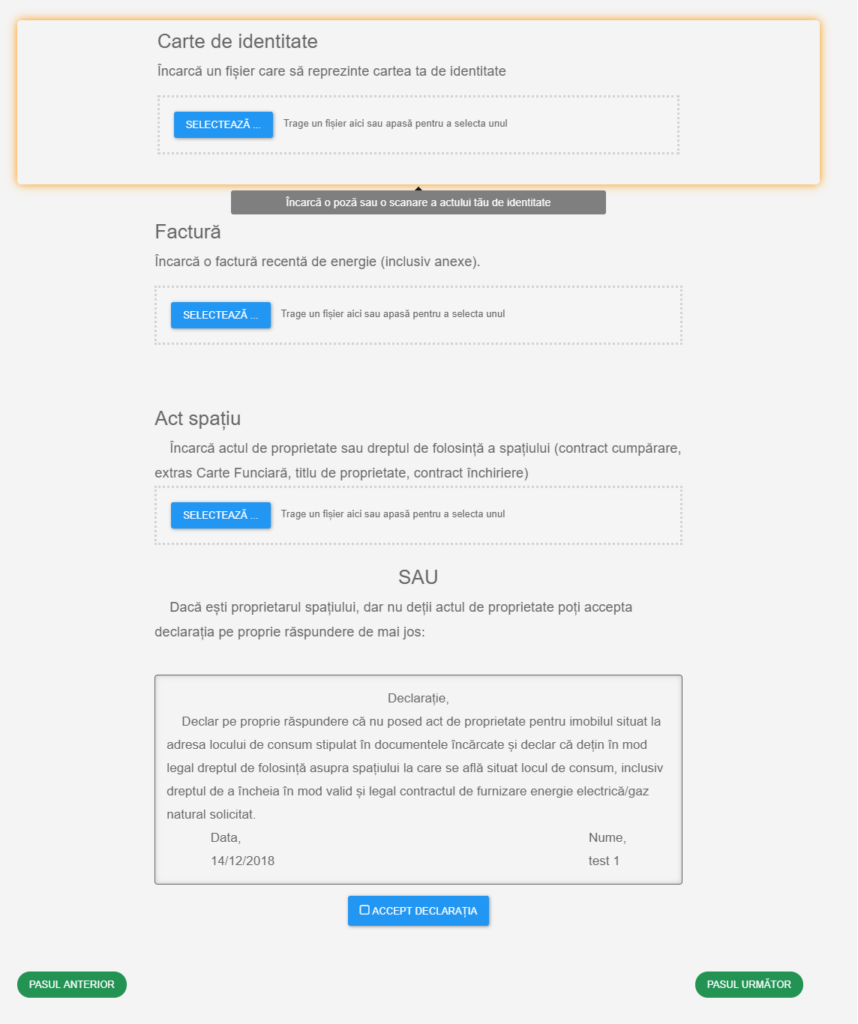 Documente schimbare furnizor